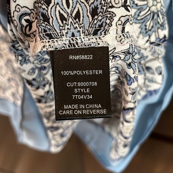 Max Studio Edit Blue Floral Print Sleeveless Top Large - Picture 5 of 6